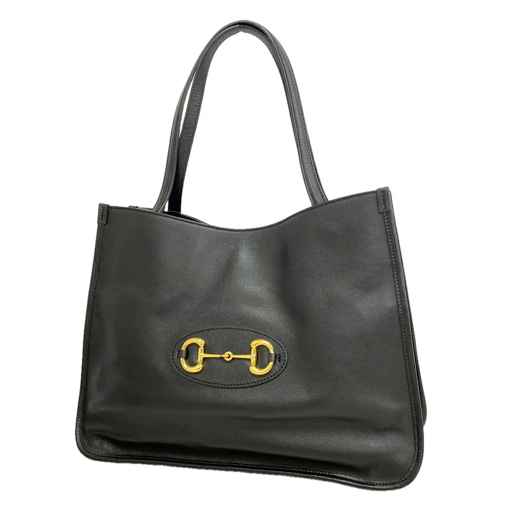Gucci bag/tote bag, Horsebit design, 623694, leather, black, women's, P3607919
